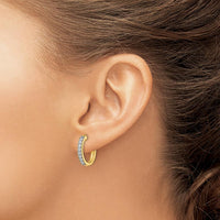 14K Yellow Gold Diamond Milgrain Hinged Hoop Earrings - 0.40 Carat Total Diamond Weight by Monteluci Fine Jewelry