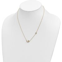 14K Yellow Gold Diamond Moon and Star Pendant Necklace - 1/5 Carat Total Diamond Weight by Oro Pregiato