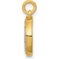 14K Yellow Gold Diamond Moon Charm with 10 Round Natural Diamonds - 0.05 Carat Total Diamond Weight by Monteluci Fine Jewelry