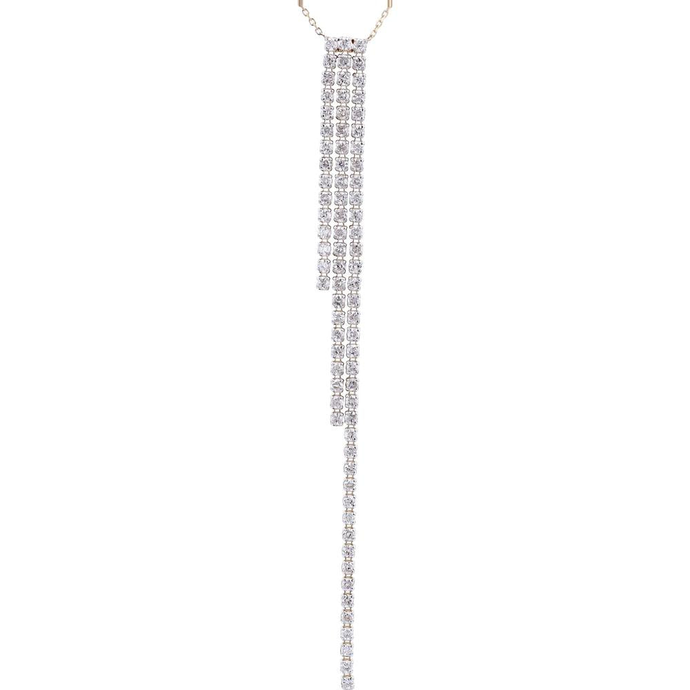 14K Yellow Gold Diamond Necklace with 2 Carats Total Diamond Weight, 18-Inch Chain