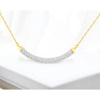 14K Yellow Gold Diamond Necklace with Milgrain Detail - 0.50 Carats Total Diamond Weight