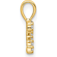14K Yellow Gold Diamond Number 2 Pendant with Polished Finish by Oro Pregiato