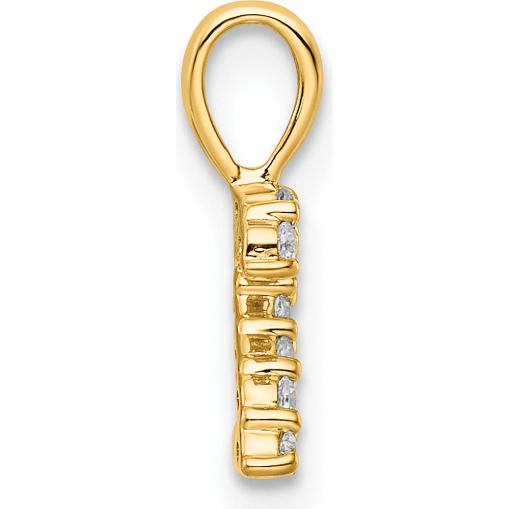 14K Yellow Gold Diamond Number 2 Pendant with Polished Finish by Oro Pregiato