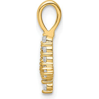 14K Yellow Gold Diamond Number 4 Pendant with 10 Round Diamonds - 0.20 Carat Total Diamond Weight by Oro Pregiato