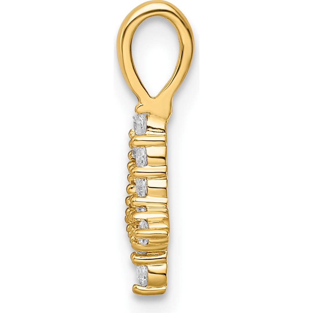 14K Yellow Gold Diamond Number 4 Pendant with 10 Round Diamonds - 0.20 Carat Total Diamond Weight by Oro Pregiato