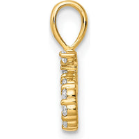14K Yellow Gold Diamond Number 5 Pendant with Round Diamonds by Oro Pregiato