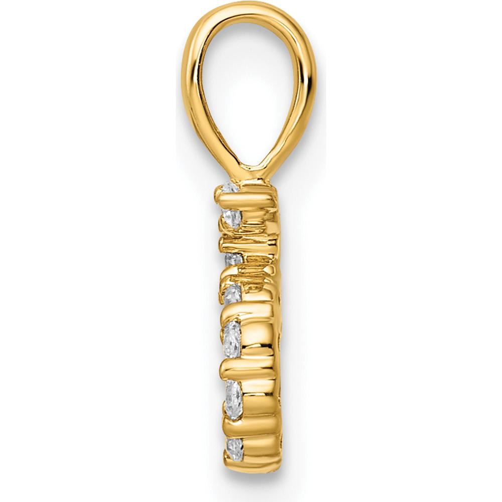 14K Yellow Gold Diamond Number 5 Pendant with Round Diamonds by Oro Pregiato