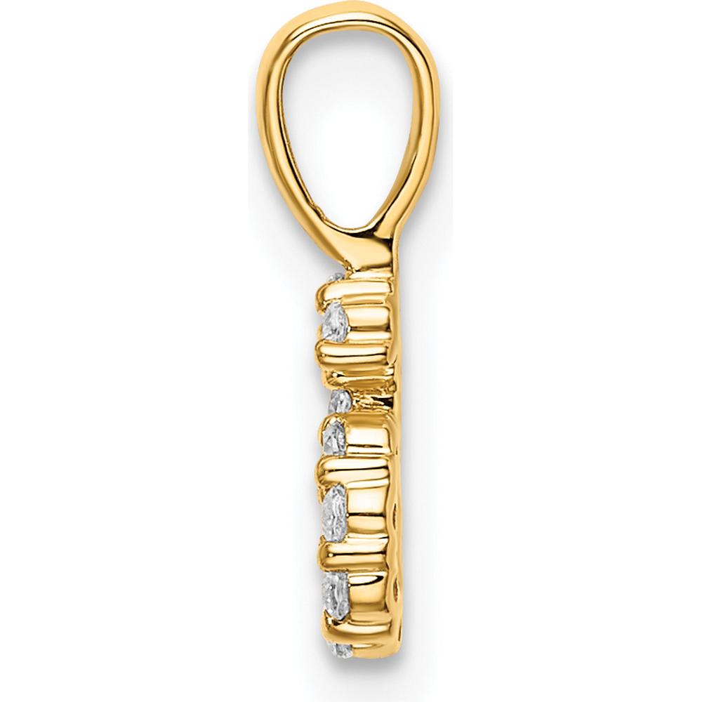 14K Yellow Gold Diamond Number 6 Pendant with Round Diamonds by Oro Pregiato