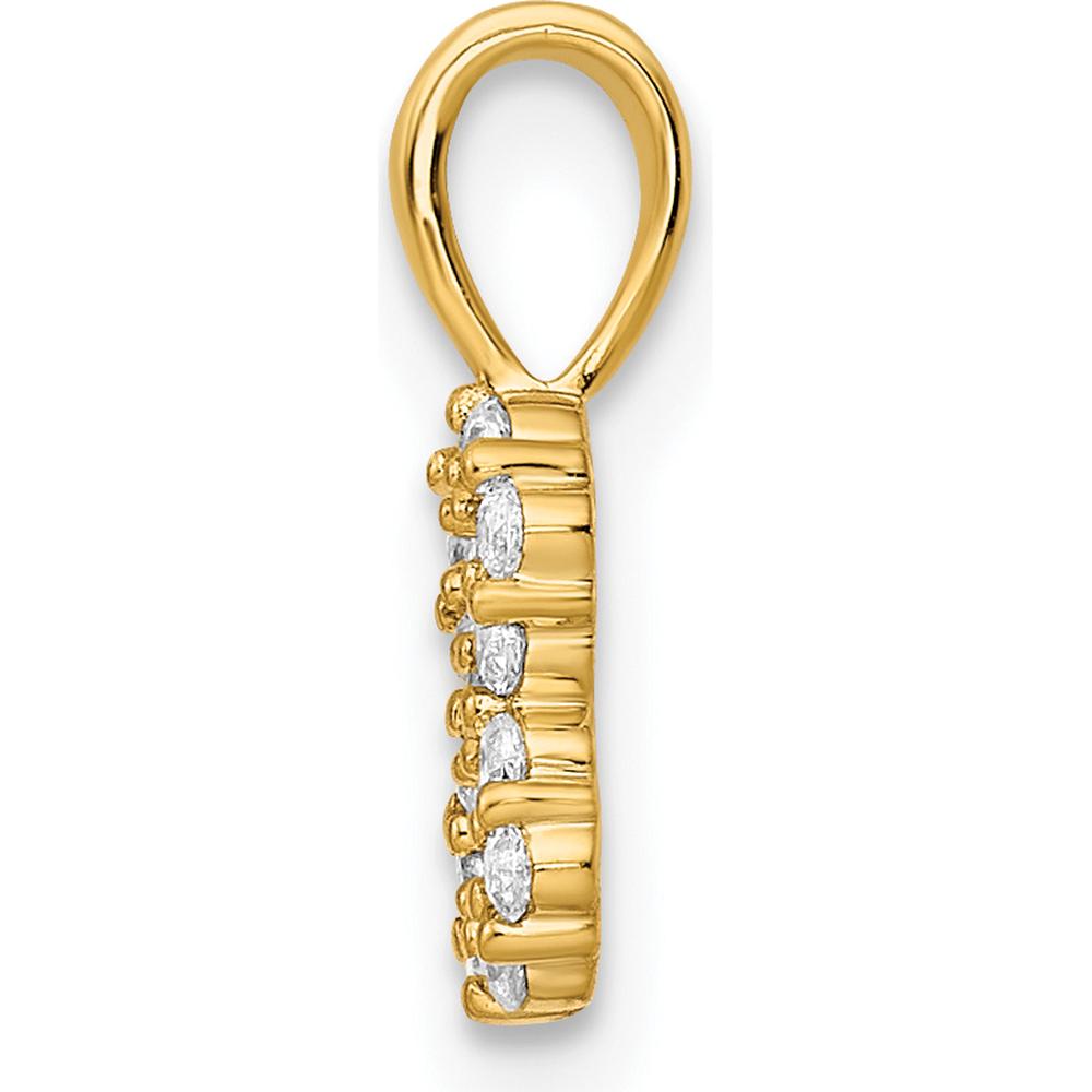 14K Yellow Gold Diamond Number 8 Pendant - Polished Finish with Round Cut Diamonds by Oro Pregiato