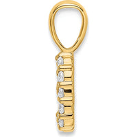 14K Yellow Gold Diamond Number 9 Pendant with Round Diamonds by Oro Pregiato
