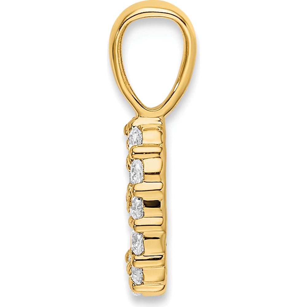 14K Yellow Gold Diamond Number 9 Pendant with Round Diamonds by Oro Pregiato