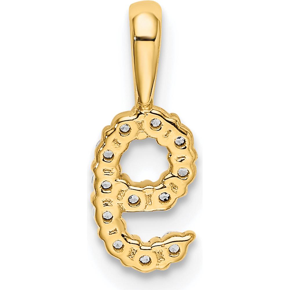 14K Yellow Gold Diamond Number 9 Pendant with Round Diamonds by Oro Pregiato