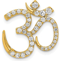 14K Yellow Gold Diamond Om Symbol Chain Slide - 3/8 Carat Total Diamond Weight by Monteluci Fine Jewelry