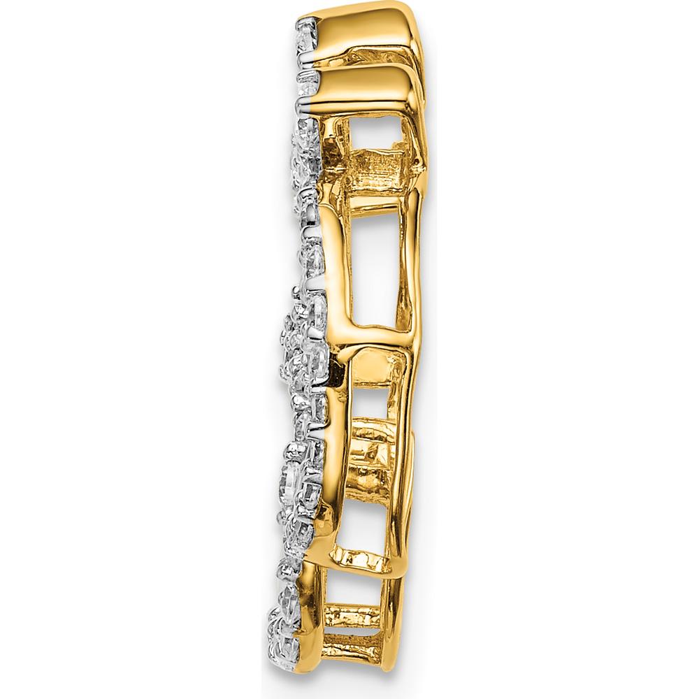 14K Yellow Gold Diamond Om Symbol Chain Slide - 3/8 Carat Total Diamond Weight by Monteluci Fine Jewelry