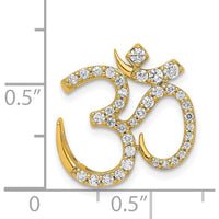 14K Yellow Gold Diamond Om Symbol Chain Slide - 3/8 Carat Total Diamond Weight by Monteluci Fine Jewelry
