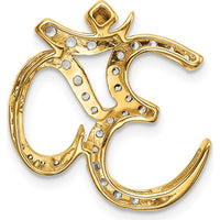 14K Yellow Gold Diamond Om Symbol Chain Slide - 3/8 Carat Total Diamond Weight by Monteluci Fine Jewelry