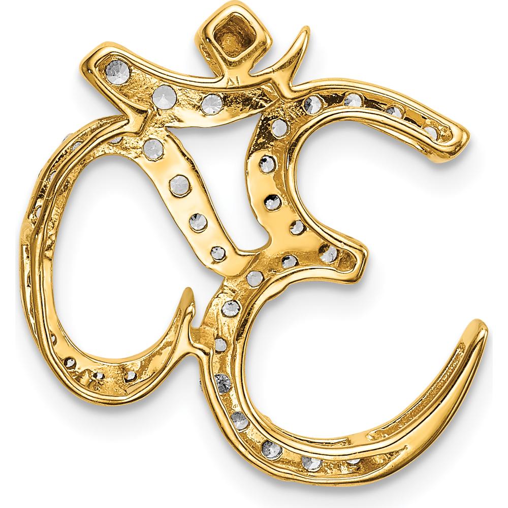 14K Yellow Gold Diamond Om Symbol Chain Slide - 3/8 Carat Total Diamond Weight by Monteluci Fine Jewelry