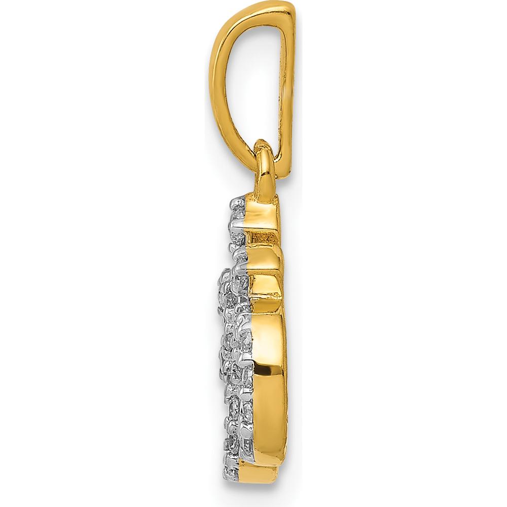 14K Yellow Gold Diamond Om Symbol Pendant - 1/6 Carat Total Diamond Weight by Monteluci Fine Jewelry
