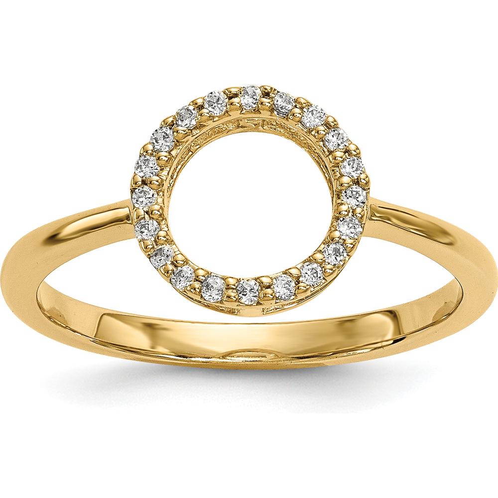 14K Yellow Gold Diamond Open Circle Ring - 0.08 Carat Total Diamond Weight by Oro Pregiato
