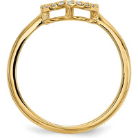 14K Yellow Gold Diamond Open Circle Ring - 0.08 Carat Total Diamond Weight by Oro Pregiato