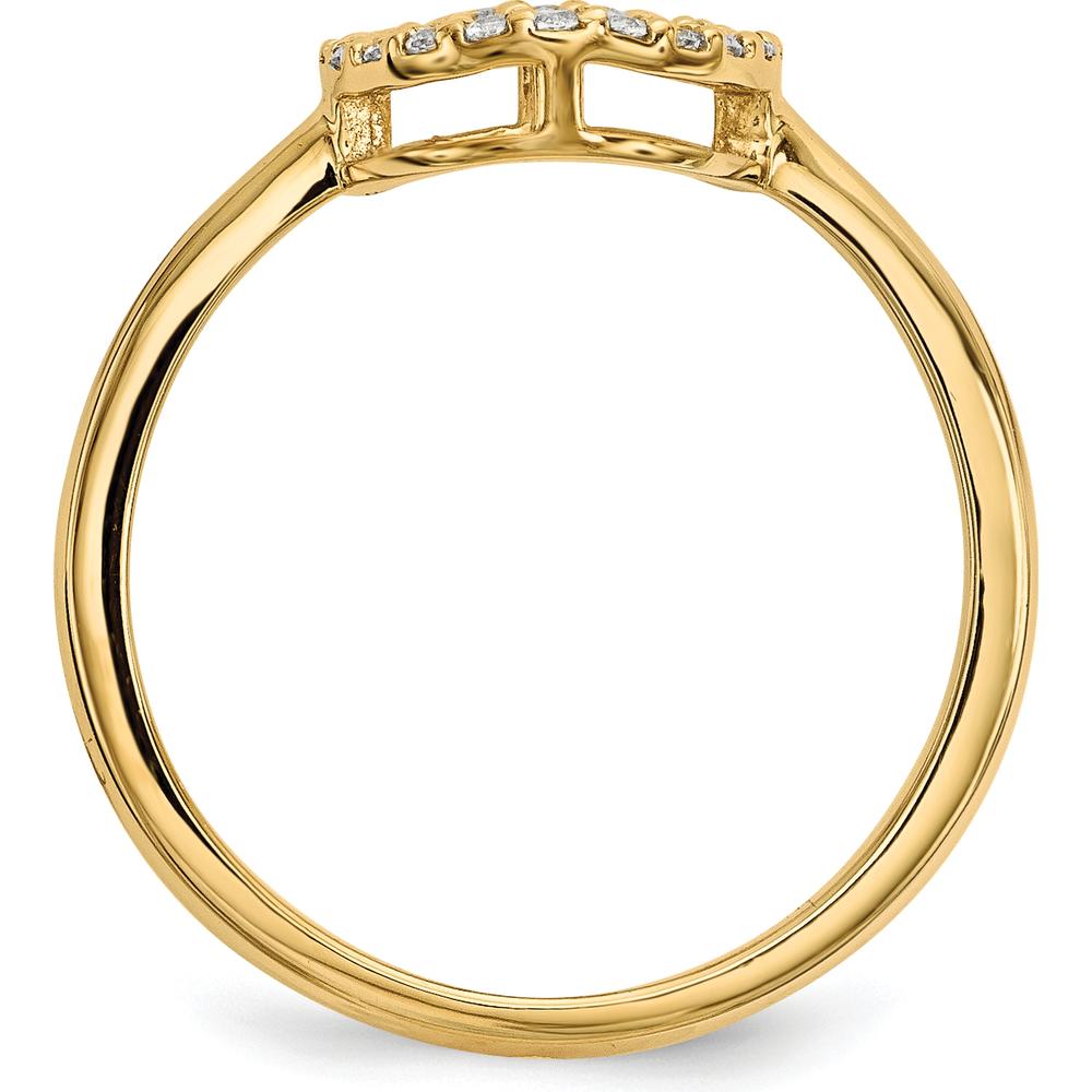 14K Yellow Gold Diamond Open Circle Ring - 0.08 Carat Total Diamond Weight by Oro Pregiato