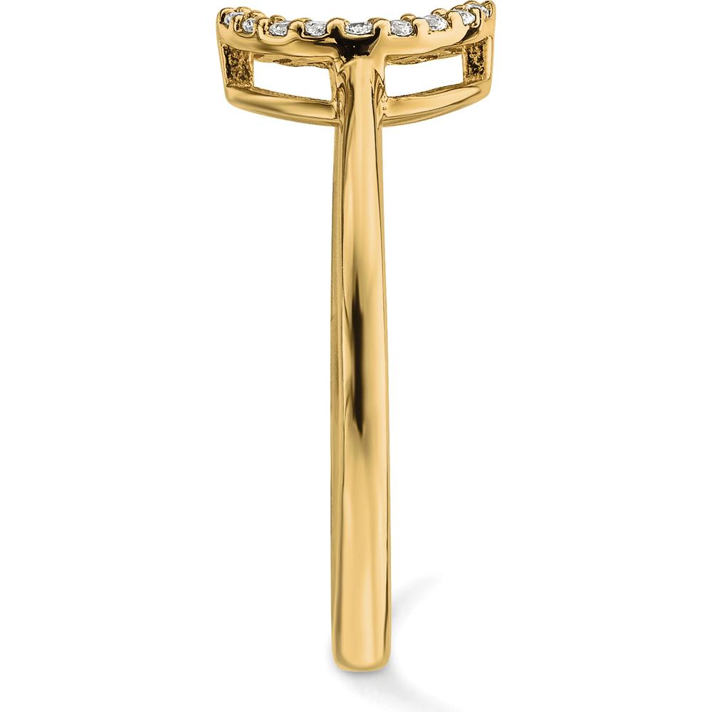14K Yellow Gold Diamond Open Circle Ring - 0.08 Carat Total Diamond Weight by Oro Pregiato