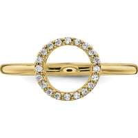 14K Yellow Gold Diamond Open Circle Ring - 0.08 Carat Total Diamond Weight by Oro Pregiato