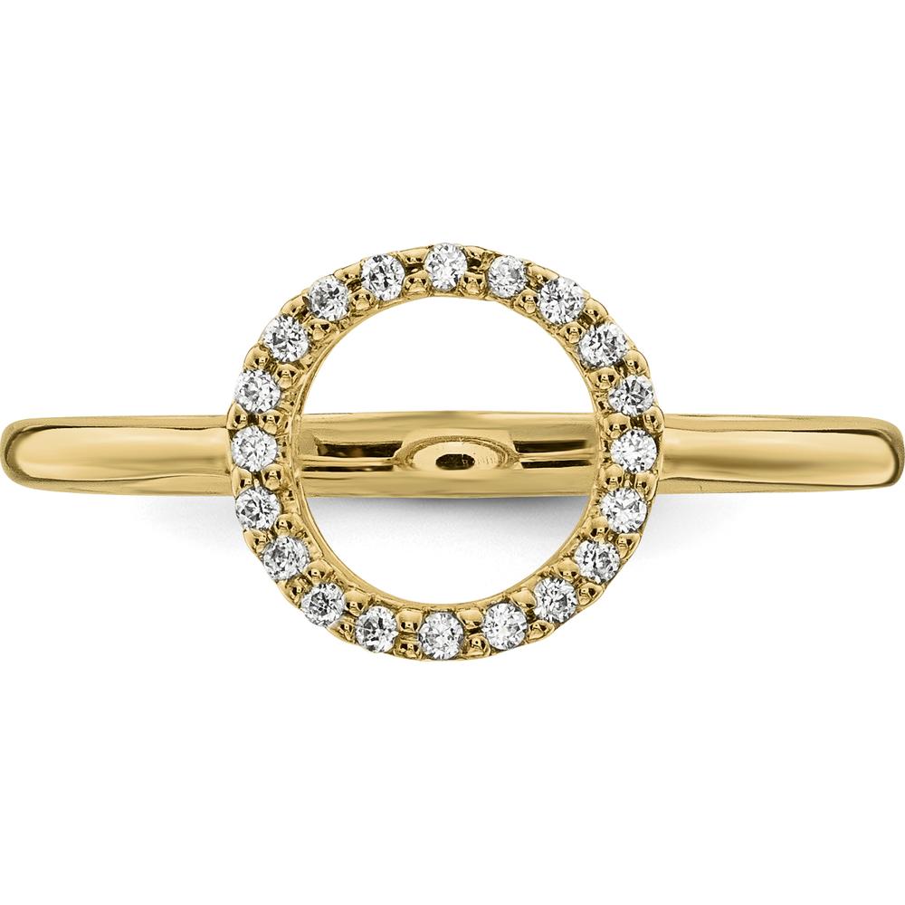 14K Yellow Gold Diamond Open Circle Ring - 0.08 Carat Total Diamond Weight by Oro Pregiato
