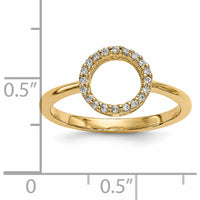 14K Yellow Gold Diamond Open Circle Ring - 0.08 Carat Total Diamond Weight by Oro Pregiato
