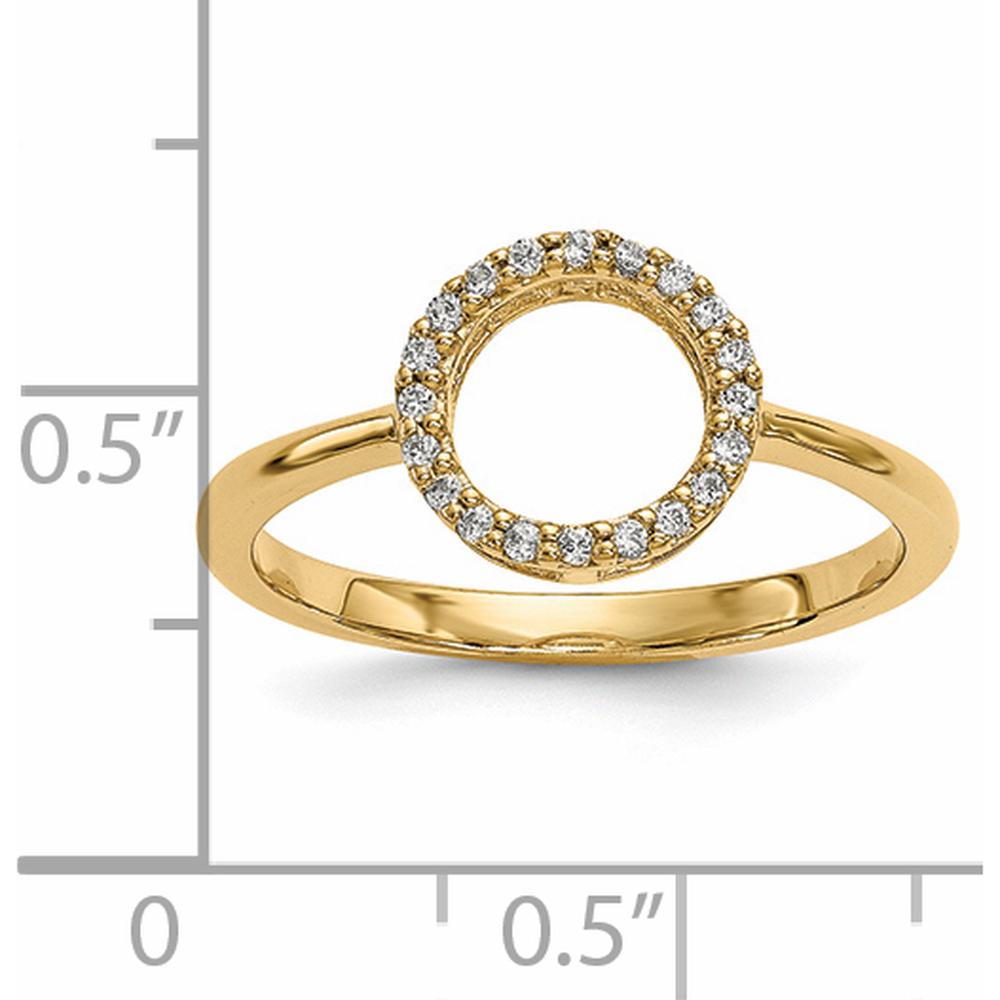 14K Yellow Gold Diamond Open Circle Ring - 0.08 Carat Total Diamond Weight by Oro Pregiato