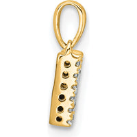 14K Yellow Gold Diamond Pavé Letter M Pendant with Polished Bail - Dainty Initial Necklace by Oro Pregiato