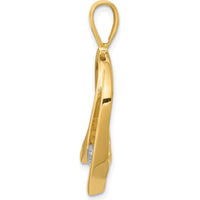 14K Yellow Gold Diamond Pendant with 0.25 Carat Round Diamond - Polished Finish by Monteluci Fine Jewelry