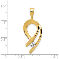 14K Yellow Gold Diamond Pendant with 0.25 Carat Round Diamond - Polished Finish by Monteluci Fine Jewelry