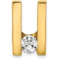 14K Yellow Gold Diamond Pendant with 5.25mm Round Diamond - 0.545 Carat Total Diamond Weight by Monteluci Fine Jewelry
