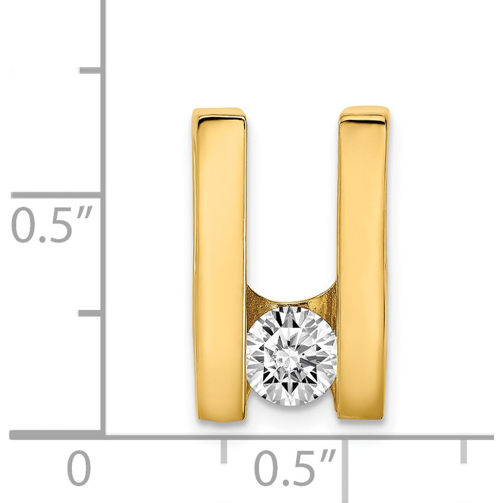 14K Yellow Gold Diamond Pendant with 5.25mm Round Diamond - 0.545 Carat Total Diamond Weight by Monteluci Fine Jewelry