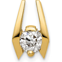 14K Yellow Gold Diamond Pendant with Channel Set Round Diamond - 0.545 Carat Total Diamond Weight by Monteluci Fine Jewelry