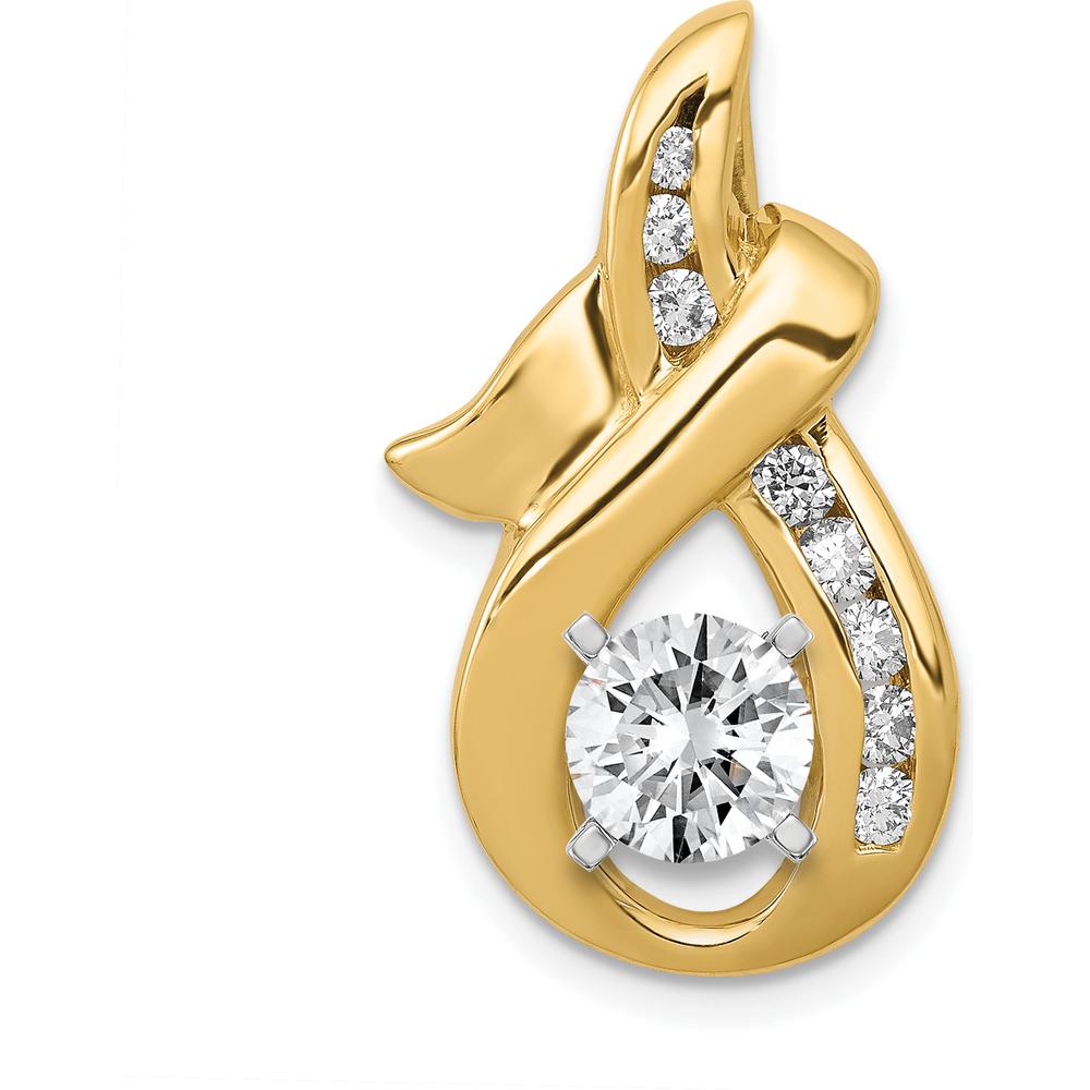 14K Yellow Gold Diamond Pendant with Channel Set Round Diamonds - 0.11 Carat Total Diamond Weight by Monteluci Fine Jewelry