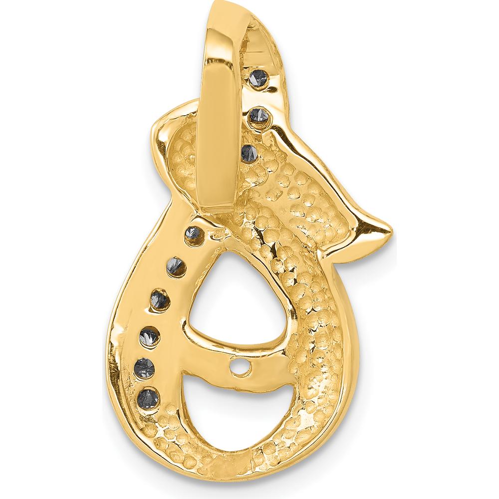 14K Yellow Gold Diamond Pendant with Channel Set Round Diamonds - 0.11 Carat Total Diamond Weight by Monteluci Fine Jewelry