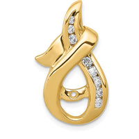 14K Yellow Gold Diamond Pendant with Channel Set Round Diamonds - 0.11 Carat Total Diamond Weight by Monteluci Fine Jewelry