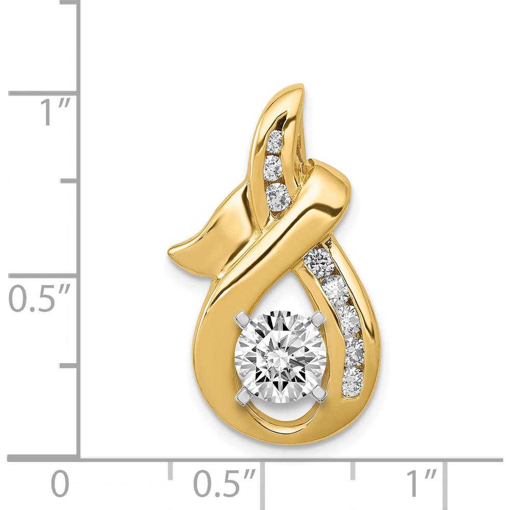 14K Yellow Gold Diamond Pendant with Channel Set Round Diamonds - 0.11 Carat Total Diamond Weight by Monteluci Fine Jewelry