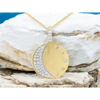 14K Yellow Gold Diamond Pendant with Channel-Set Round Diamonds - 0.33 Carats Total Diamond Weight