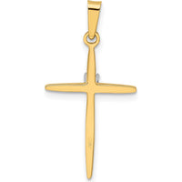 14K Yellow Gold Diamond Polished Passion Cross Pendant with Natural Diamond - 0.010 Carat Total Diamond Weight by Oro Pregiato