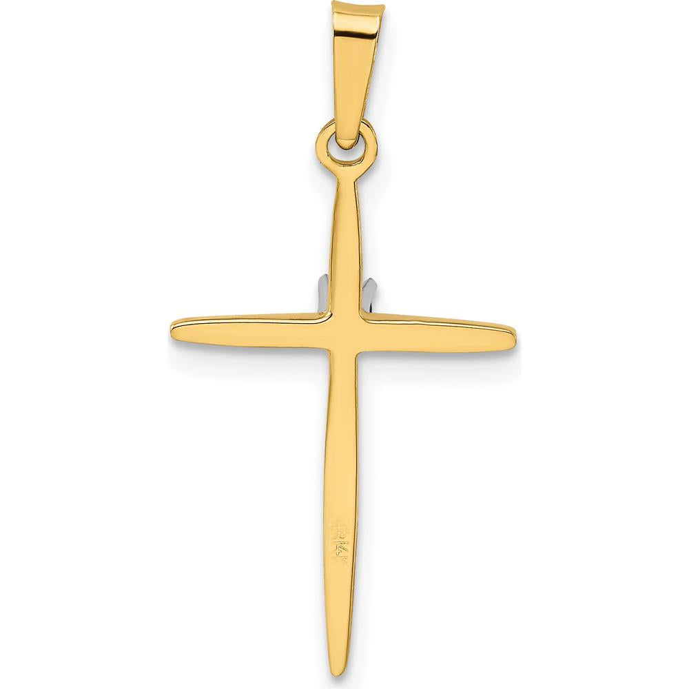 14K Yellow Gold Diamond Polished Passion Cross Pendant with Natural Diamond - 0.010 Carat Total Diamond Weight by Oro Pregiato