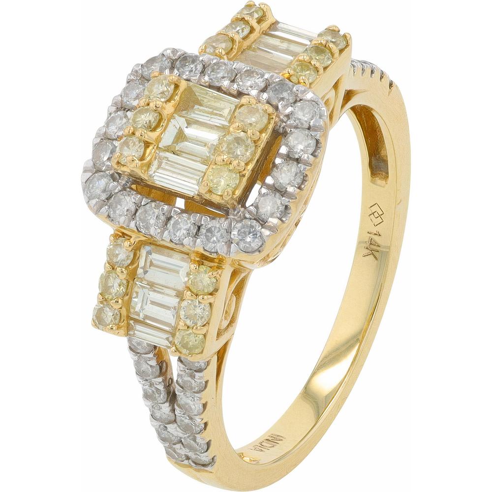 14K Yellow Gold Diamond Ring with 1.00 Carats Total Diamond Weight
