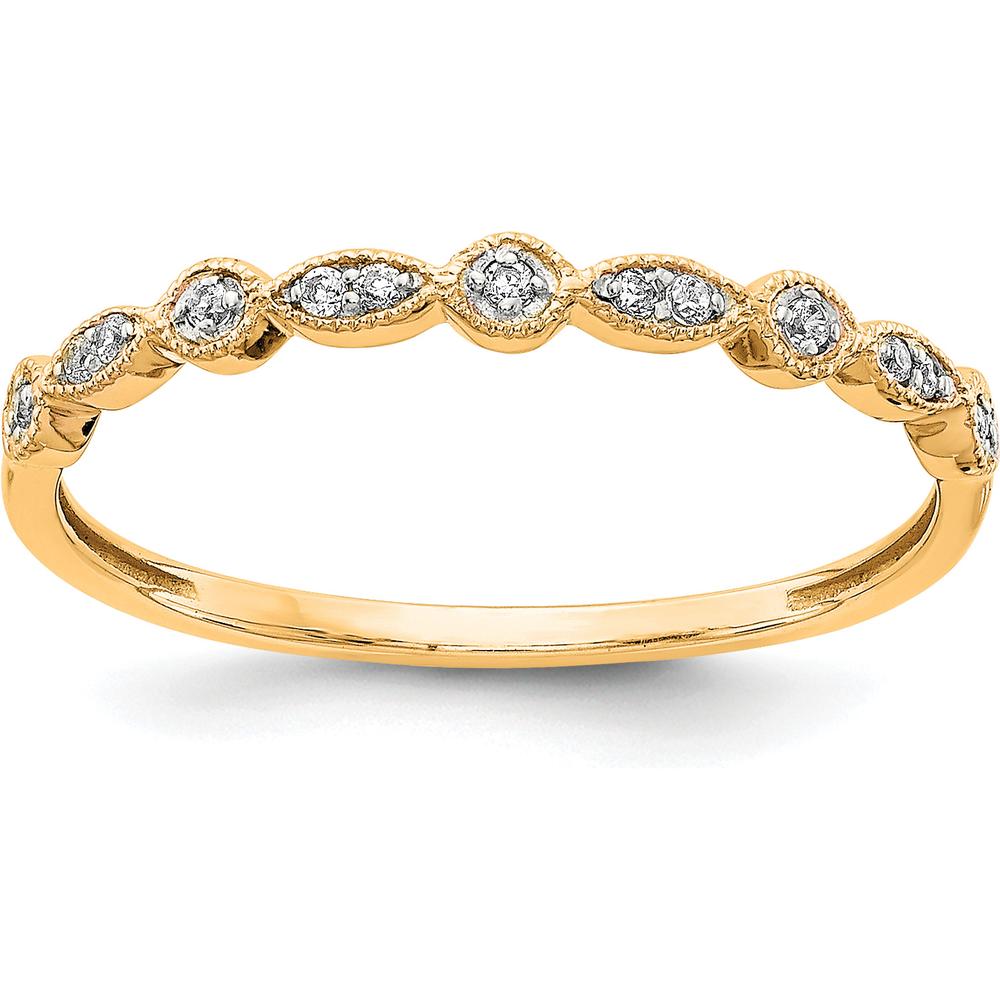 14K Yellow Gold Diamond Ring with Round Diamonds - 0.05 Carat Total Diamond Weight by 0
