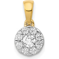 14K Yellow Gold Diamond Round Halo Pendant with 0.18 Carat Total Diamond Weight by Monteluci Fine Jewelry