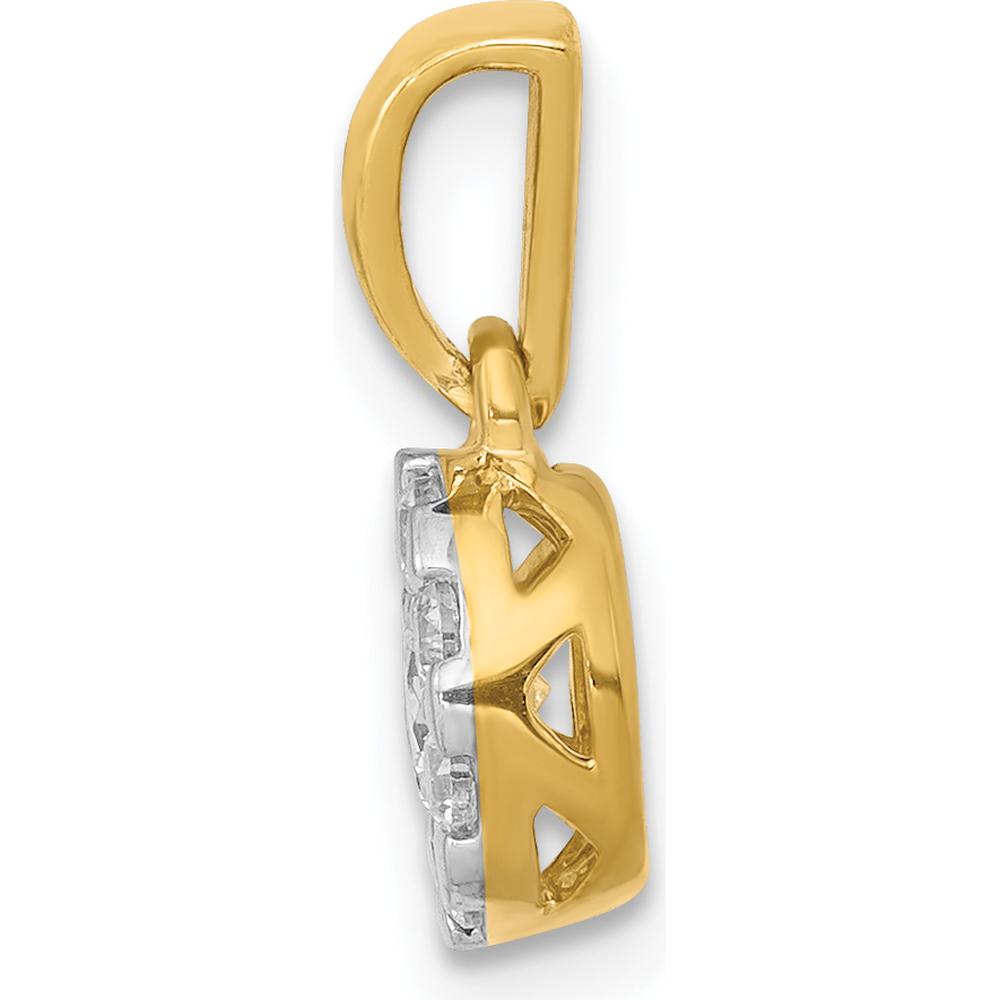 14K Yellow Gold Diamond Round Halo Pendant with 0.18 Carat Total Diamond Weight by Monteluci Fine Jewelry