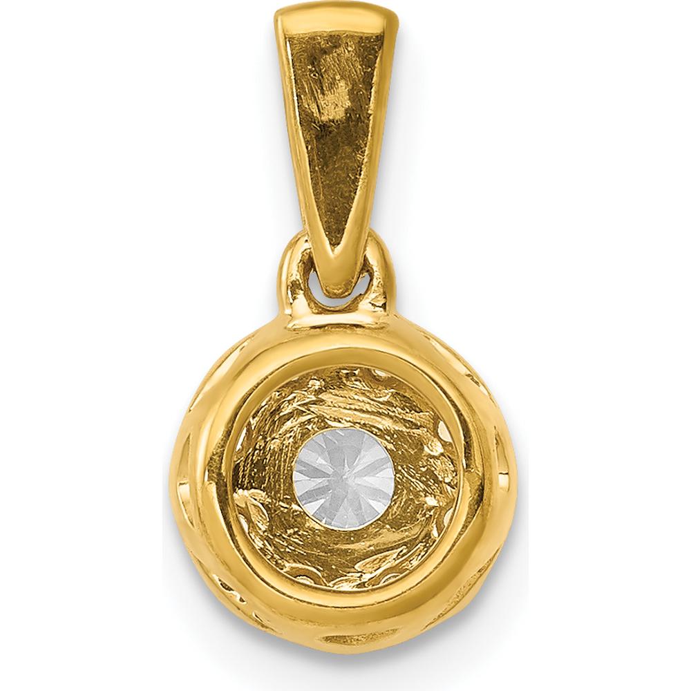 14K Yellow Gold Diamond Round Halo Pendant with 0.18 Carat Total Diamond Weight by Monteluci Fine Jewelry