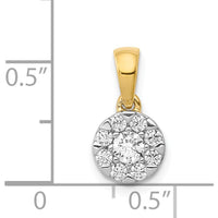 14K Yellow Gold Diamond Round Halo Pendant with 0.18 Carat Total Diamond Weight by Monteluci Fine Jewelry