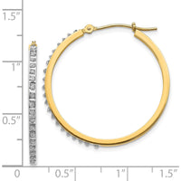 14K Yellow Gold Diamond Round Hinged Hoop Earrings - 0.01 Carats Total Diamond Weight by Monteluci Fine Jewelry